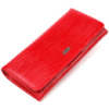 Лакований гаманець для жінок із натуральної фактурної шкіри 721609 Червоний