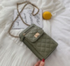 Женская мини сумочка клатч с цепочкой стеганная, маленькая сумка для девушек, модный женский кошелек-клатч Зеленый