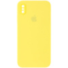 Чохол Silicone Case Square Full Camera Protective (AA) Apple iPhone XS Max (6.5«), Жовтий / Yellow - купити в SmartEra.ua