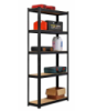 Стелаж металевий (150 х 70 х 30 см) 5 полиць, Чорний