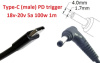 Кабель-переходник триггер PD 18-20v Type-C (max 5a, 100w) на 4.0x1.7mm 1m з USB Type-C (male) Power Delivery PD тригер (A class) 1 день гар.