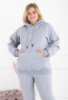 Жіночий світло-сірий спортивний костюм батал на флісі