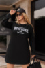 Спортивна трикотажна сукня з написом «Freedom» | Норма і батал Чорний, 46-48