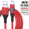 USB кабель Type-C для быстрой зарядки телефона со светодиодным дисплеем  кабель передачи данных типа А к типу C для Huawei Oppo