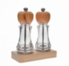 Набор из двух мельниц для соли и перца на деревянной подставке, 165 мм