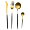 Набор столовых приборов 24 предмета столовый набор на 6 персон Золотистый с черным HP-20-46