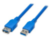 Подовжувач USB 3.0 AM / AF, 0.5m, Blue, Пакет, Q200