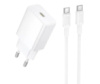 Мережевий зарядний пристрій BOROFONE BA112A Star single port PD20W charger set(C to C) White (6941991127625)