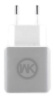 ЗУ сетевое евровилка Blanc WP-U11 2USB 2.1A кабель microUSB White WK 340053