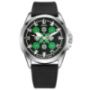 Чоловічий годинник Awarder 041 Embroidery Silver-Green Black Battery 10ATM з сапфіровим склом