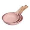Набор из 3 алюминиевых сковородок с толстым дном MGC розовая HP-4-410P