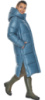 Куртка женская зимняя длинная с капюшоном - 53631 аквамаринового цвета