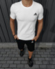 Чоловічий комплект Adidas футболка біла + шорти