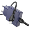 Сетевое зарядное устройство Hoco N44 Type-C PD 30W + кабель Type-C to Lightning titanium blue