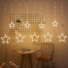 Гирлянда светодиодная от сети штора Звезды Y-0103WW 19703 1.5х2.5 м теплый желтый