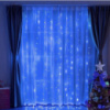 Гирлянда светодиодная Водопад 280 LED, прозрачный шнур 3х1,5 м (Синий) с соединителем