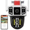 Уличная WiFi камера видеонаблюдения 3MP, FullHD, 2 объектива, YC101  IP камера наблюдения  Поворотная камера