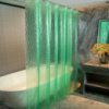 Шторка для душа и ванной комнаты с 3 магнитами-утяжелителями, цвет прозрачно-зеленый