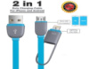 Кабель USB 2 в 1 microUSB/IPHONE з овальним з кришкою