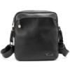 Чоловіча шкіряна сумка через плече чорна 79686-4A