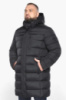 Куртка мужская большого размера Braggart зимняя удлиненная с капюшоном - 51864 в чёрном цвете