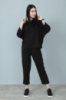Прогулянковий костюм вільного крою «Lamark» оптом | Розпродаж моделі Чорний, 42-44