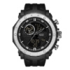 Чоловічий спортивний годинник Sanda 6012 Black-Silver з комбінованим циферблатом та захистом 50 м