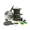 Набор посуды UAKEEN VK-6, 12 предметов из литого алюминия. Зелёный (VK-6 green)