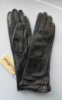 Женские кожаные перчатки удлинённые черные