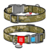 Нашийник для собак нейлоновий WAUDOG Nylon з QR-паспортом, малюнок «Мілітарі», пластиковий фастекс, S, Ш 15 мм, Дов 25-35 см
