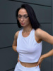 Укороченная майка рубчик БЕЛЫЙ 42-48 L/XL