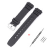 Ремінець для Casio AE-1000W Black SI чорний полімерний (SKU: 1051-1041) для моделей W-S200H та AQ-S800W