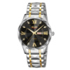 Чоловічий класичний годинник Skmei 9369TGDBK Gold-Black зі сріблястим браслетом та мінеральним склом
