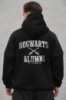 Оверсай худі толстовка на флісі з капюшоном та принтом Without Alumni Black