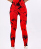 Леггинсы женские спортивные с пуш-ап Tie Dye 18901 S красный мрамор