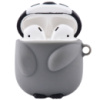 Чехол для Apple AirPods силиконовый WY-387 серый Пингвин