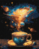 Картина за номерами - Космічне чаювання з фарбами металік ©art_selena_ua Идейка 40х50 см (KHO5124)