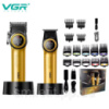 Набір VGR 2 в 1 V-001 V-977 GOLD, акумуляторна машинка для стрижки та триммер. Колір: золотий