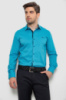 Сорочка чоловіча з принтом, колір бірюзовий, 214R7173