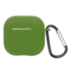 Чехол силиконовый с карабином для Apple AirPods 4 цвет  03 темно-зеленый