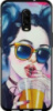 Чохол на телефон OnePlus (Всі моделі) TPU чорний Глянсовий Art Girl з окулярами