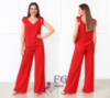 Літній жіночий костюм із широкими штанами «Ясмин» оптом | Норма та батал | Розпродаж моделі Червоний, 42