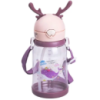 Бутылка для воды детская 550 мл на ремешке бутылочка с трубочкой для спорта и школы Розовая HP-14-44P