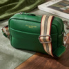 Женская кожаная сумка на плечо для города и повседневного использования Vintage 22120 Зеленая