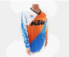 Футболка   (Джерси) мужская L-(Polyester 100%), длинные рукава, свободный крой, бело-оранжево-синяя (O-230297)