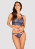 Мереживний комплект Obsessive Flowlace set, Синій, L, XL, L/XL