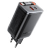 Мережевий зарядний пристрій з кабелем ACEFAST A111 PD67W GaN charger(2*USB-C+USB-A) with retractable cable Black (6974316284062)