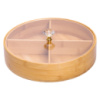 Менажница деревянная на 4 секции с крышкой для закусок Ø25 (см) круглая HB-40-3