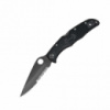 Нож складной Spyderco Endura 4 Black Blade, полусерейтор (C10PSBBK)