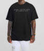 Чорна літня легка чоловіча оверсайз футболка з принтом